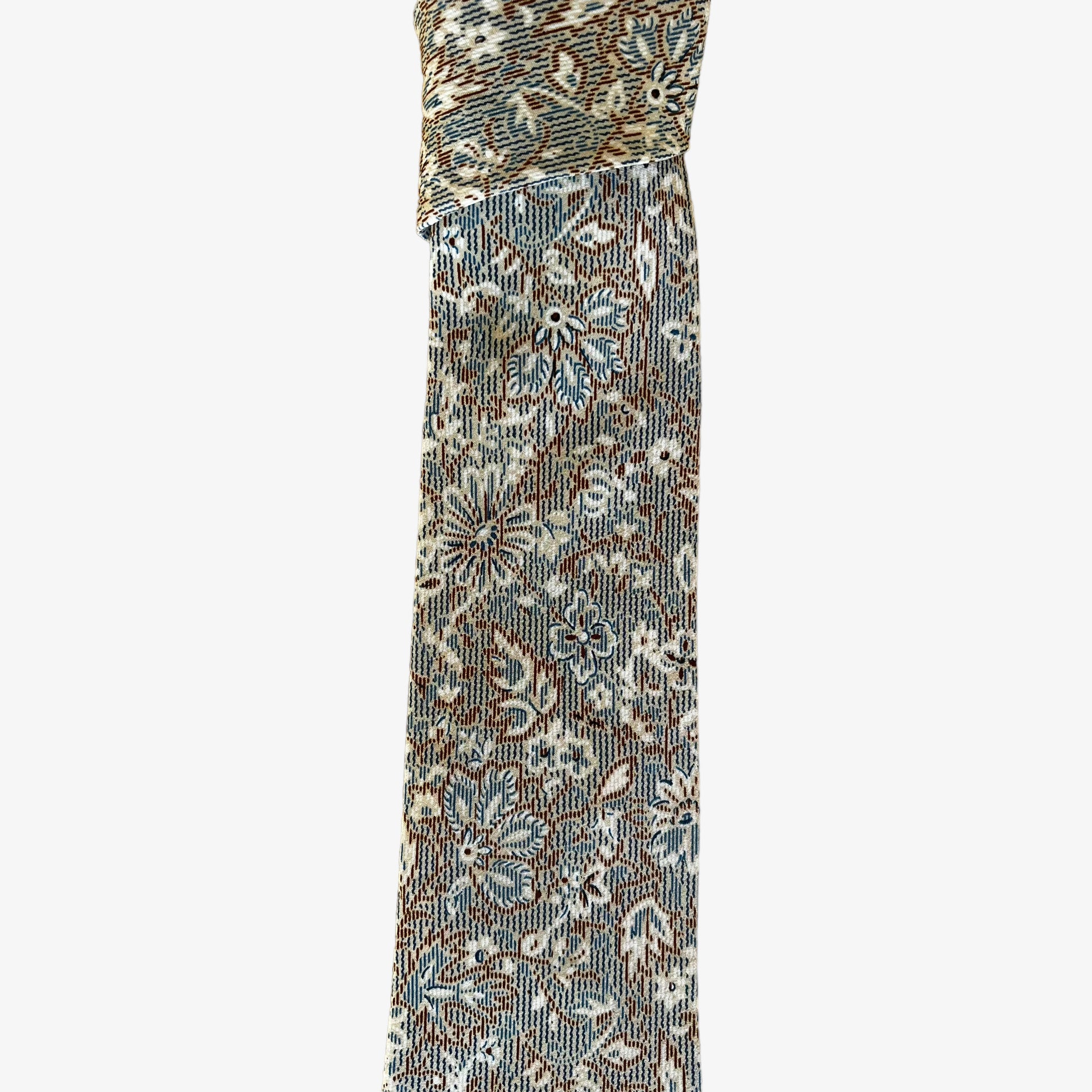 Vintage 90s Lanvin Floral Print Colourful Silk Tie Striped - Casspios Dream