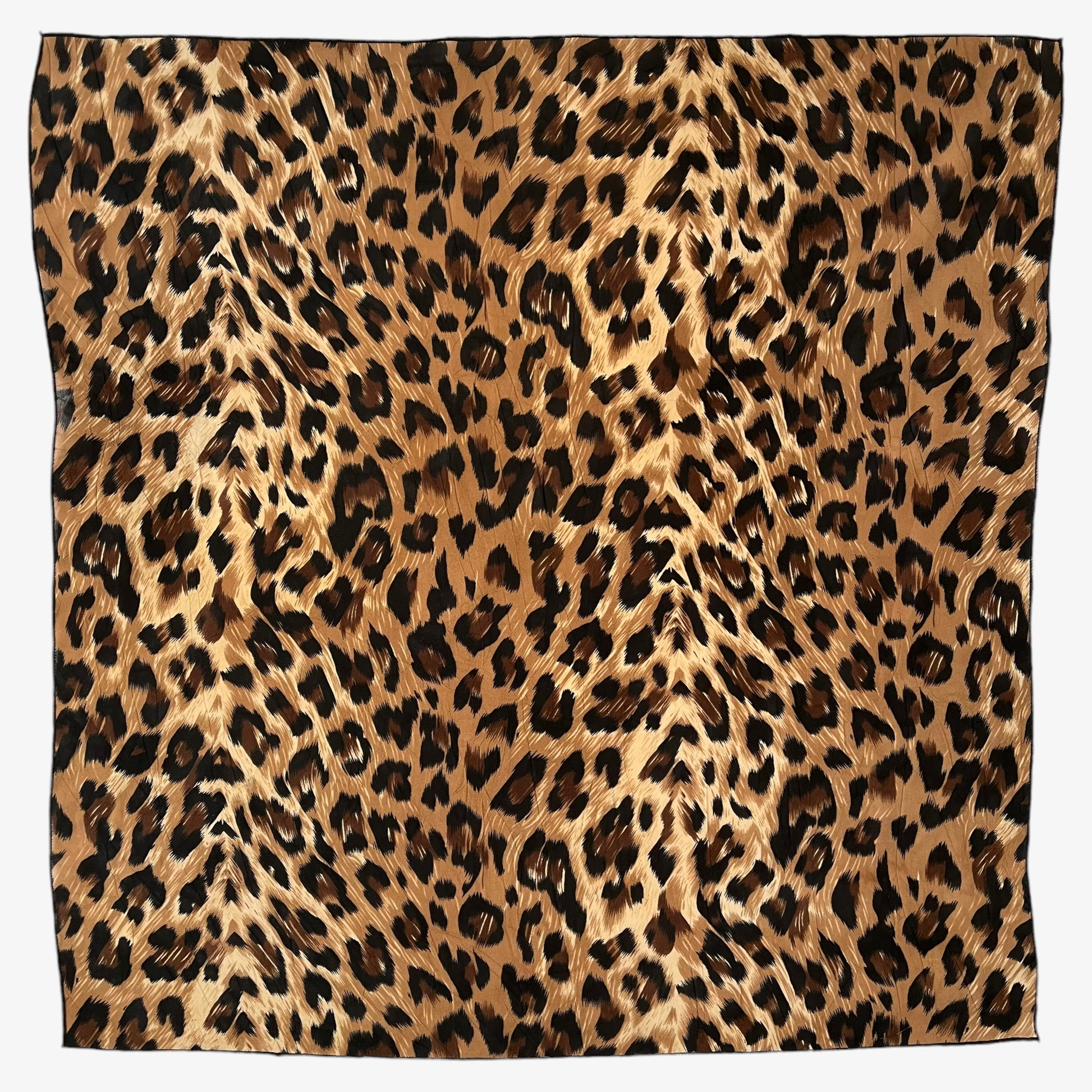 Vintage 90s Leopard Print Silk Scarf - Casspios Dream