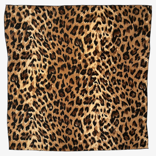 Vintage 90s Leopard Print Silk Scarf - Casspios Dream