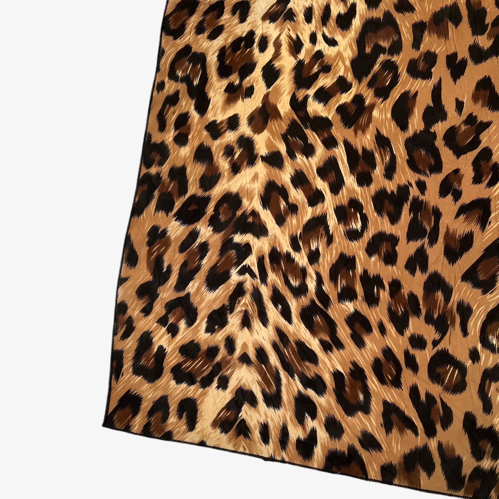 Vintage 90s Leopard Print Silk Scarf Corner - Casspios Dream