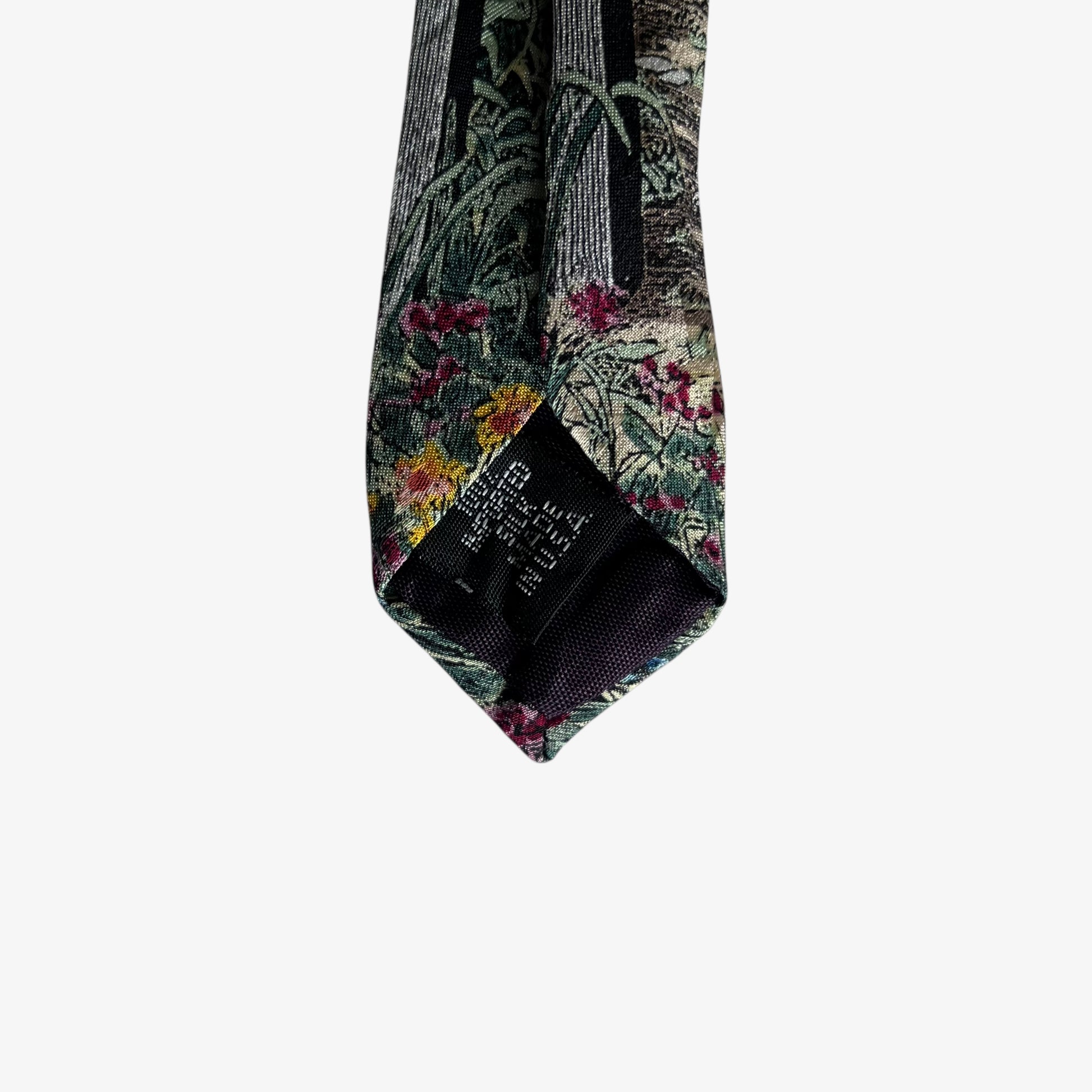 Vintage 90s Max Raab Tango Cottage Bee Garden Print Tie Made In USA - Casspios Dream