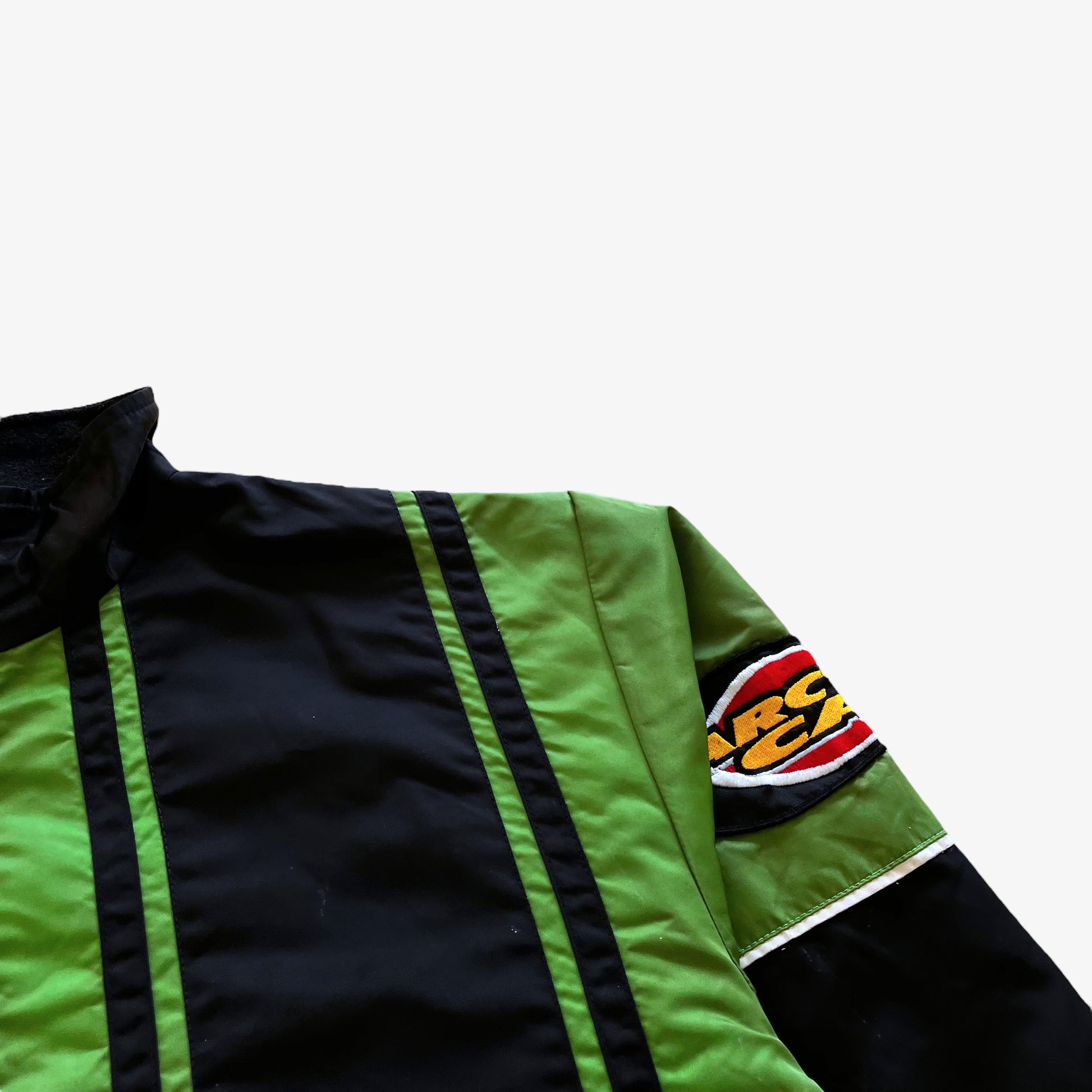 Vintage 90s Mens Artic Cat Racing Team Thinsulate Green & Black Jacket Shoulder - Casspios Dream