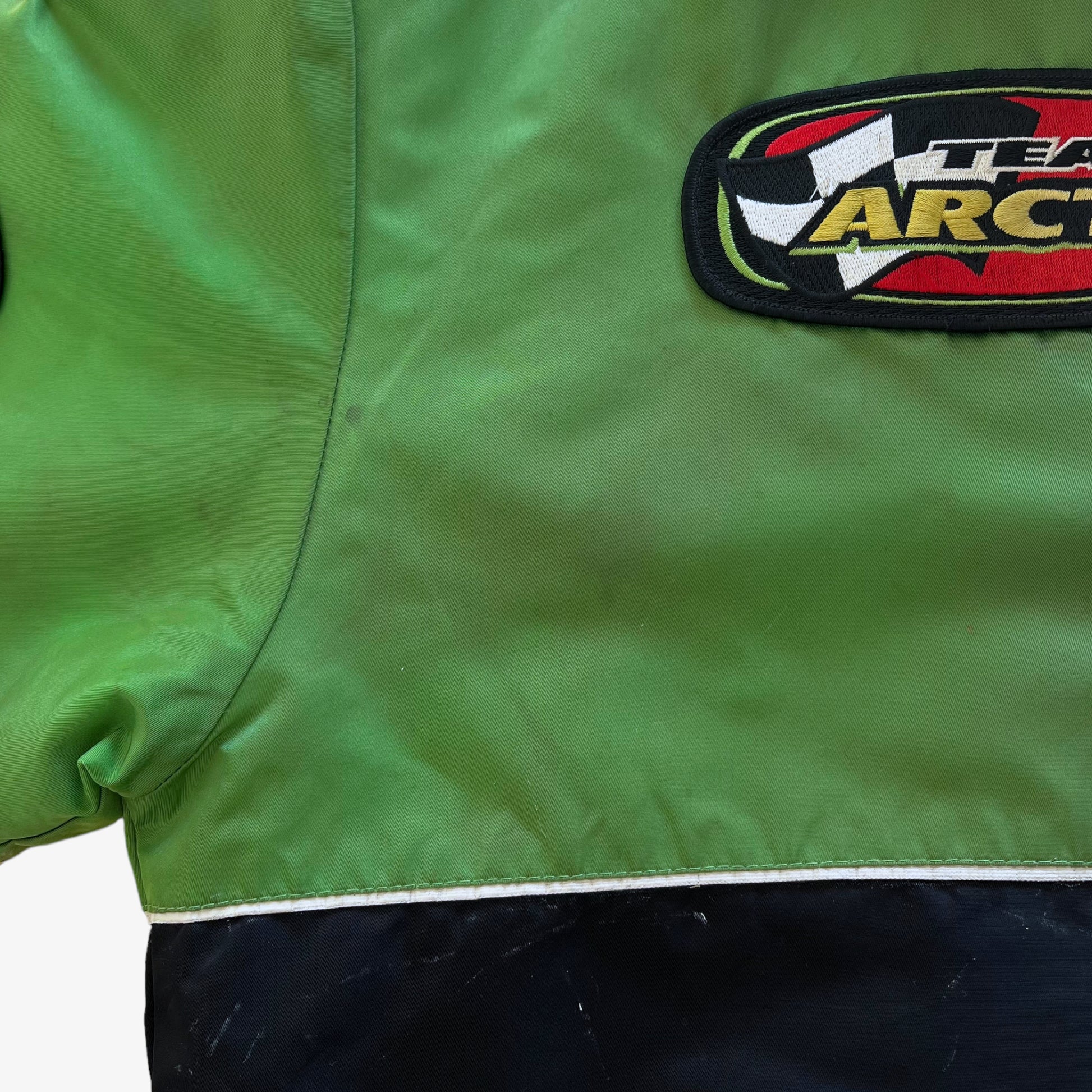 Vintage 90s Mens Artic Cat Racing Team Thinsulate Green & Black Jacket Wear - Casspios Dream