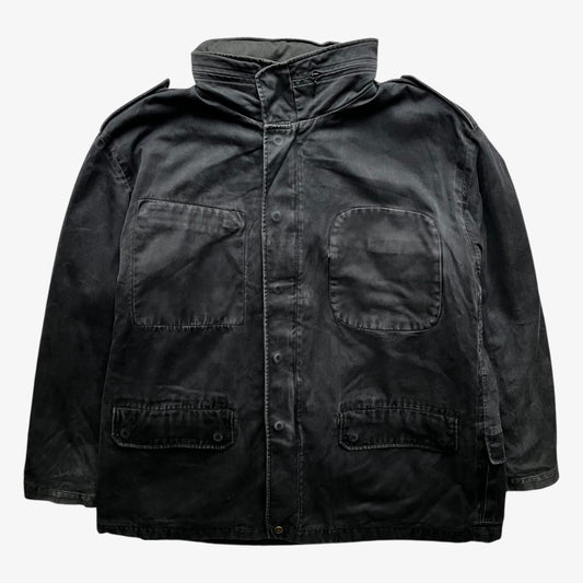 Vintage 90s men's Avirex Type JS-1 M-1999 grey utility jacket featuring an inner lining.