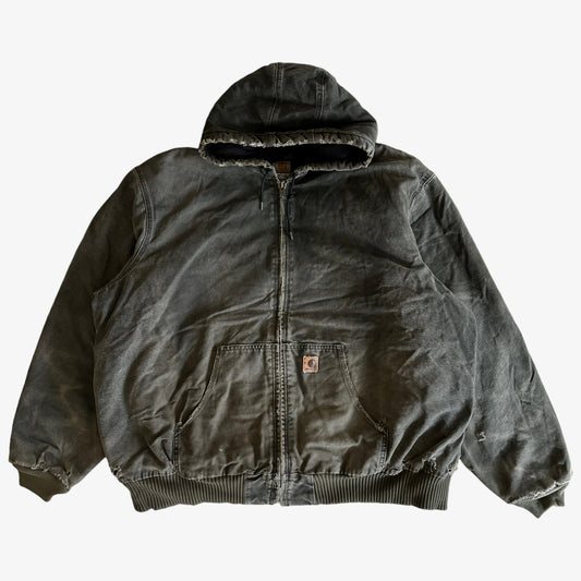 Vintage 90s Mens Carhartt Green Hooded Workwear Jacket - Casspios Dream