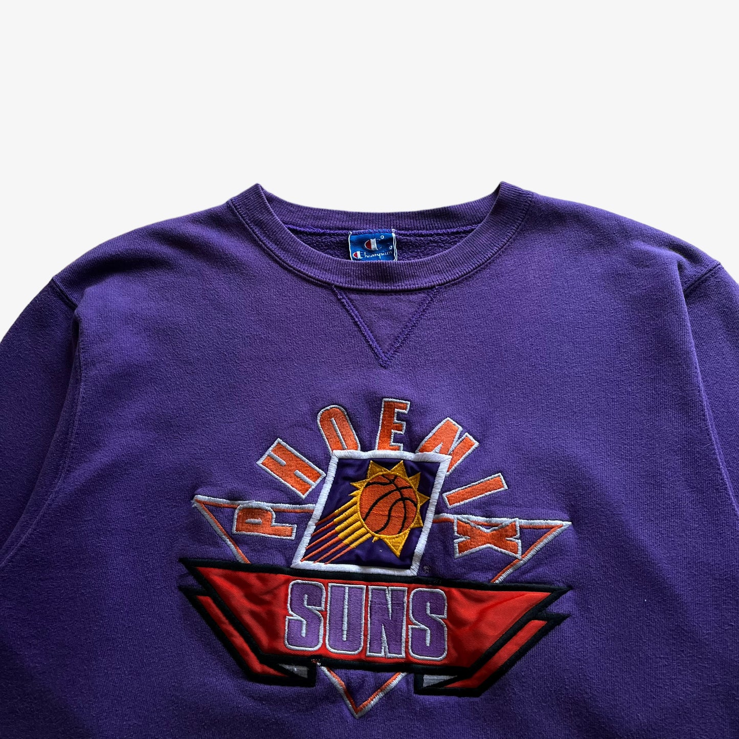 Vintage 90s Mens Champion NBA Phoenix Suns Purple Sweatshirt Logo - Casspios Dream