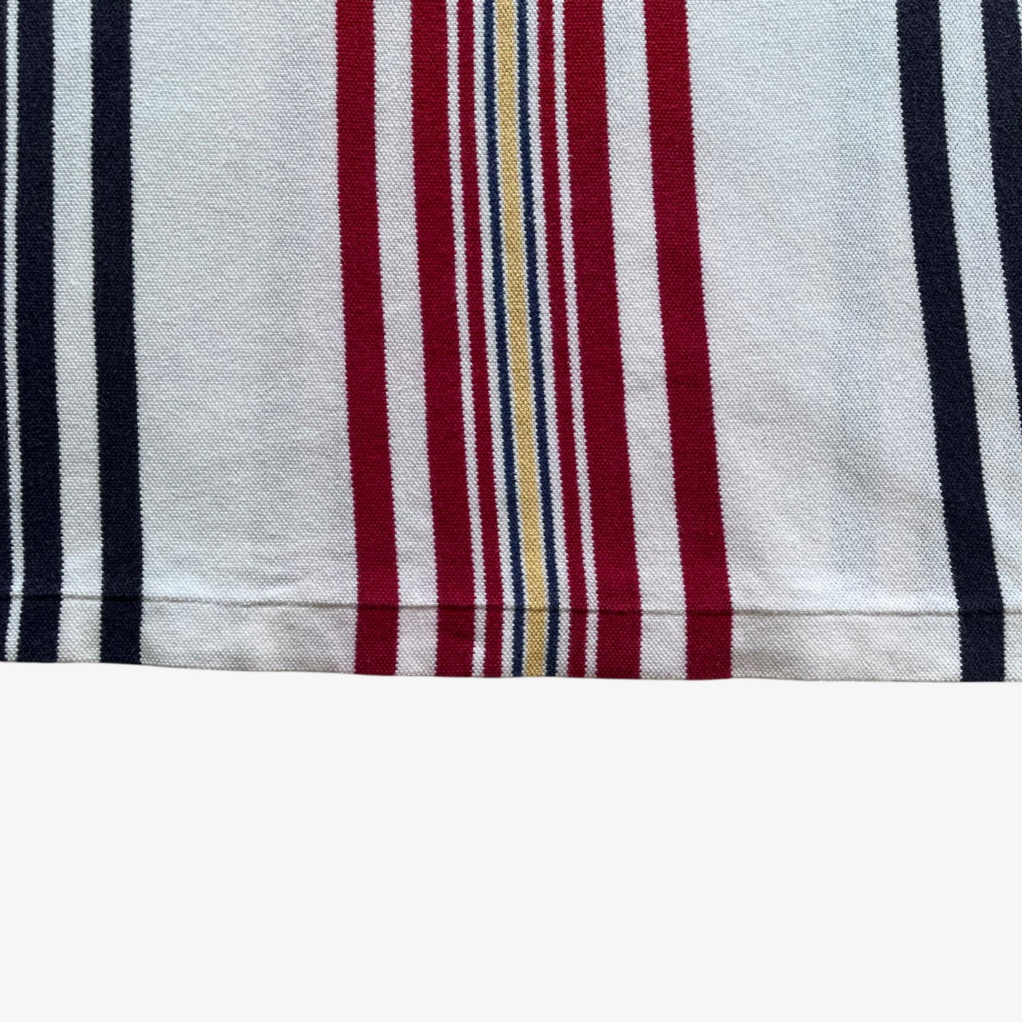 Vintage 90s Mens Chaps Ralph Lauren Colourful Striped Polo Shirt Hem - Casspios Dream