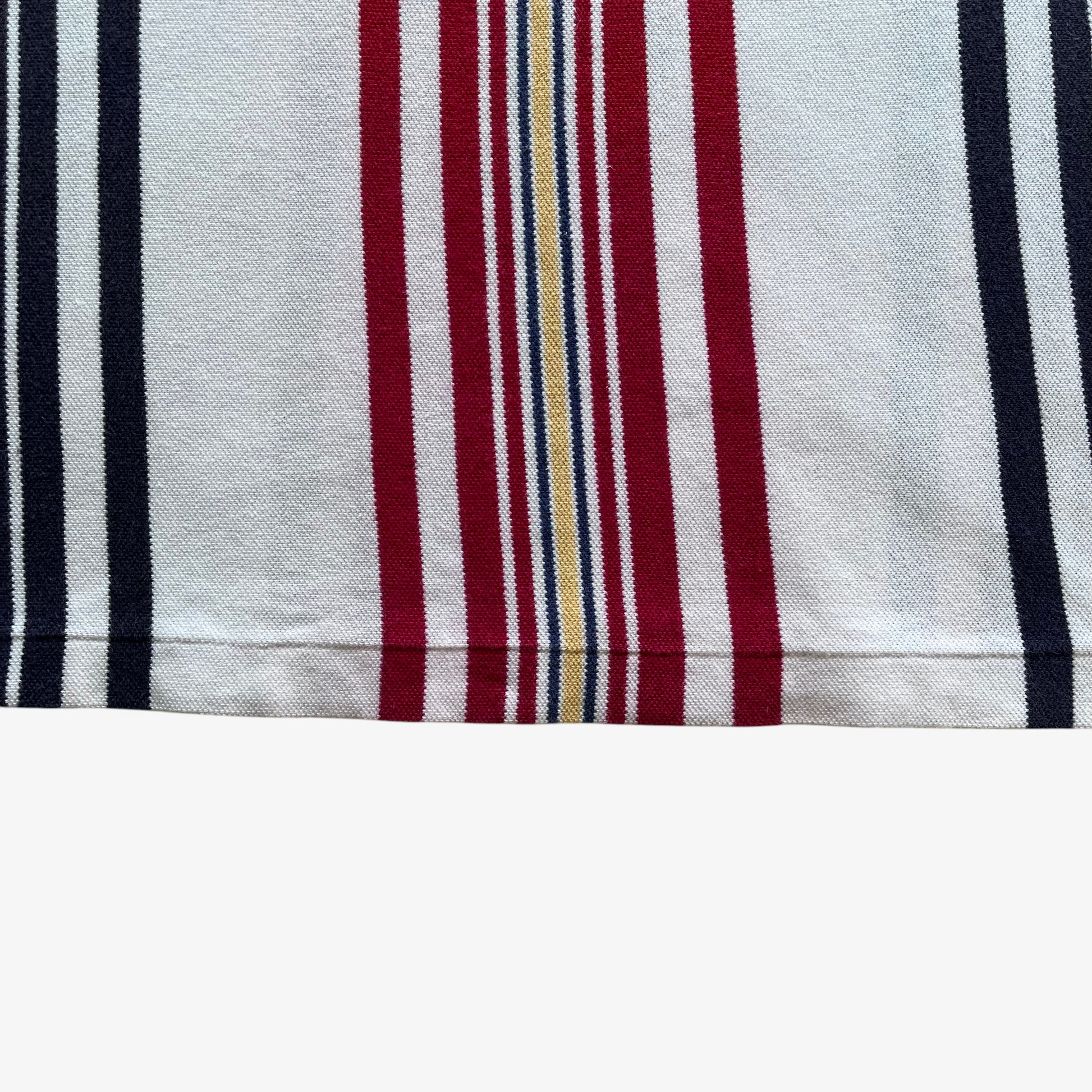 Vintage 90s Mens Chaps Ralph Lauren Colourful Striped Polo Shirt Hem - Casspios Dream