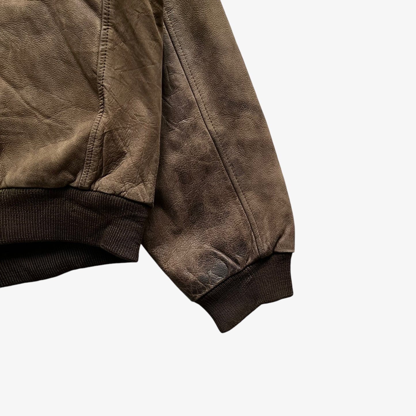 Vintage 90s Mens Chevignon Brown Leather Pilot Jacket Mark - Casspios Dream