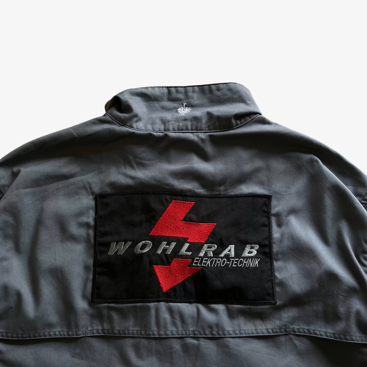 Vintage 90s Mens Engelbert Strauss Wohlrab Grey Workwear Jacket Embroidered - Casspios Dream