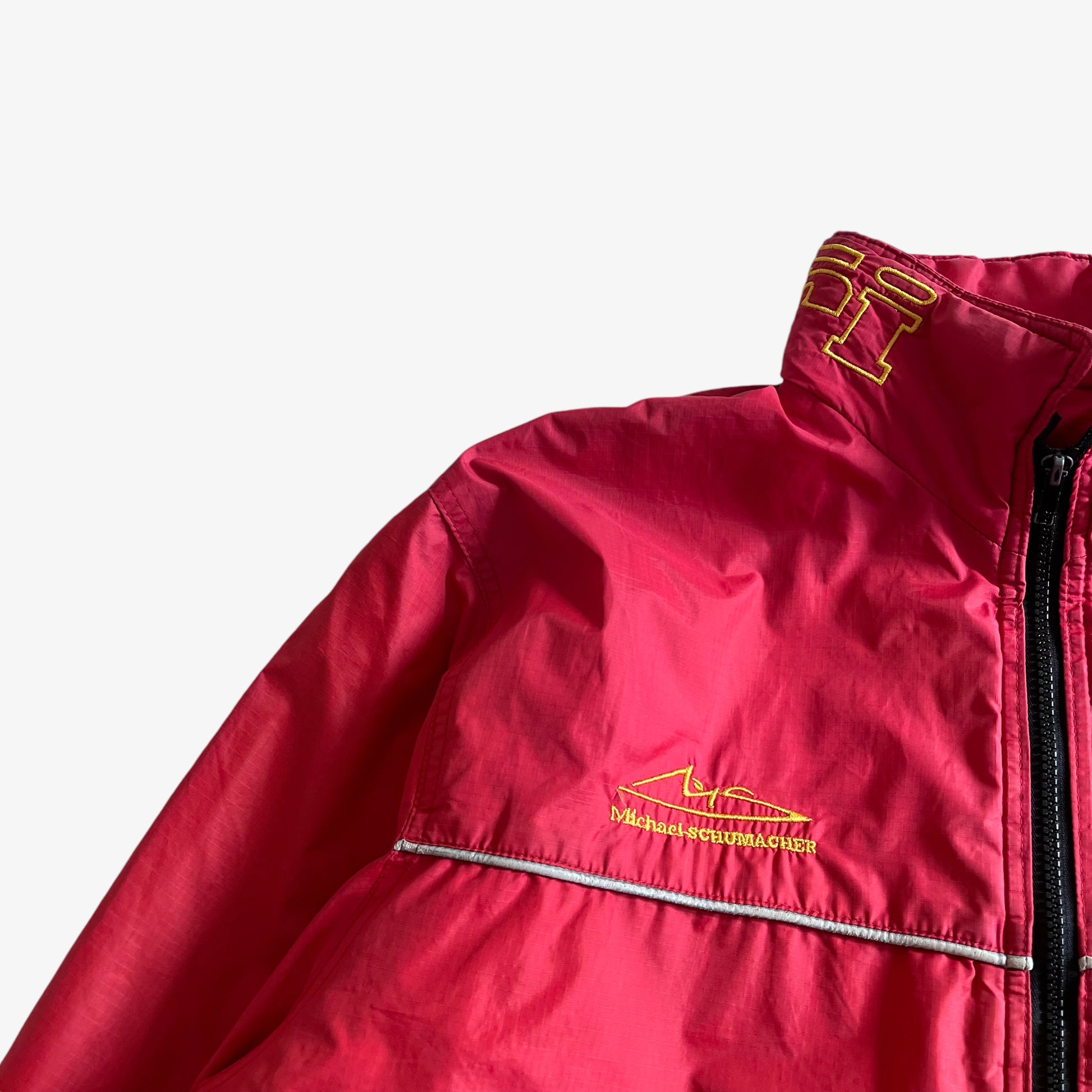 Vintage 90s Mens Ferrari Michael Schumacher Red Jacket F1 - Casspios Dream