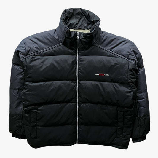 Vintage 90s Mens Helly Hansen Two Toned Black And Grey Goose Down Puffer Jacket - Casspios Dream
