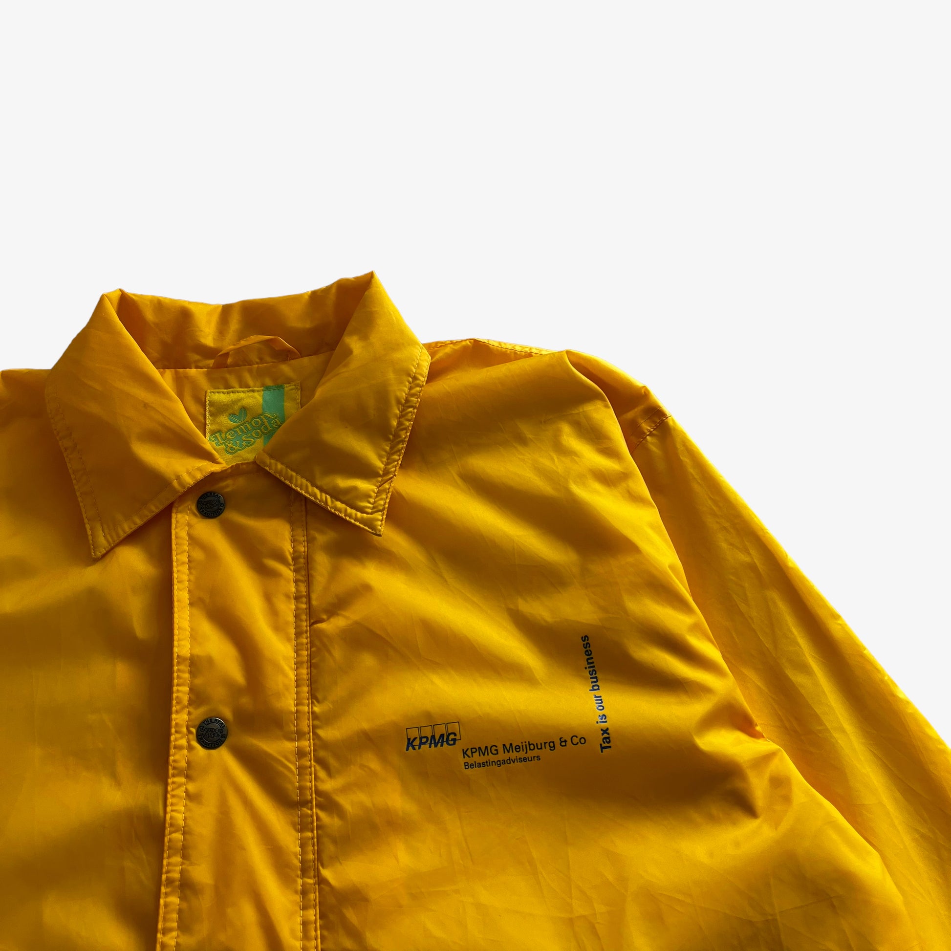 Vintage 90s Mens KPMG Team Player Yellow Jacket Logo - Casspios Dream