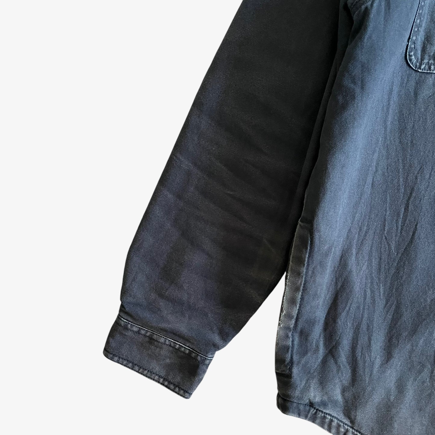 Vintage 90s Mens LL Bean Katahdin Iron Navy Workwear Shirt Cuff - Casspios Dream