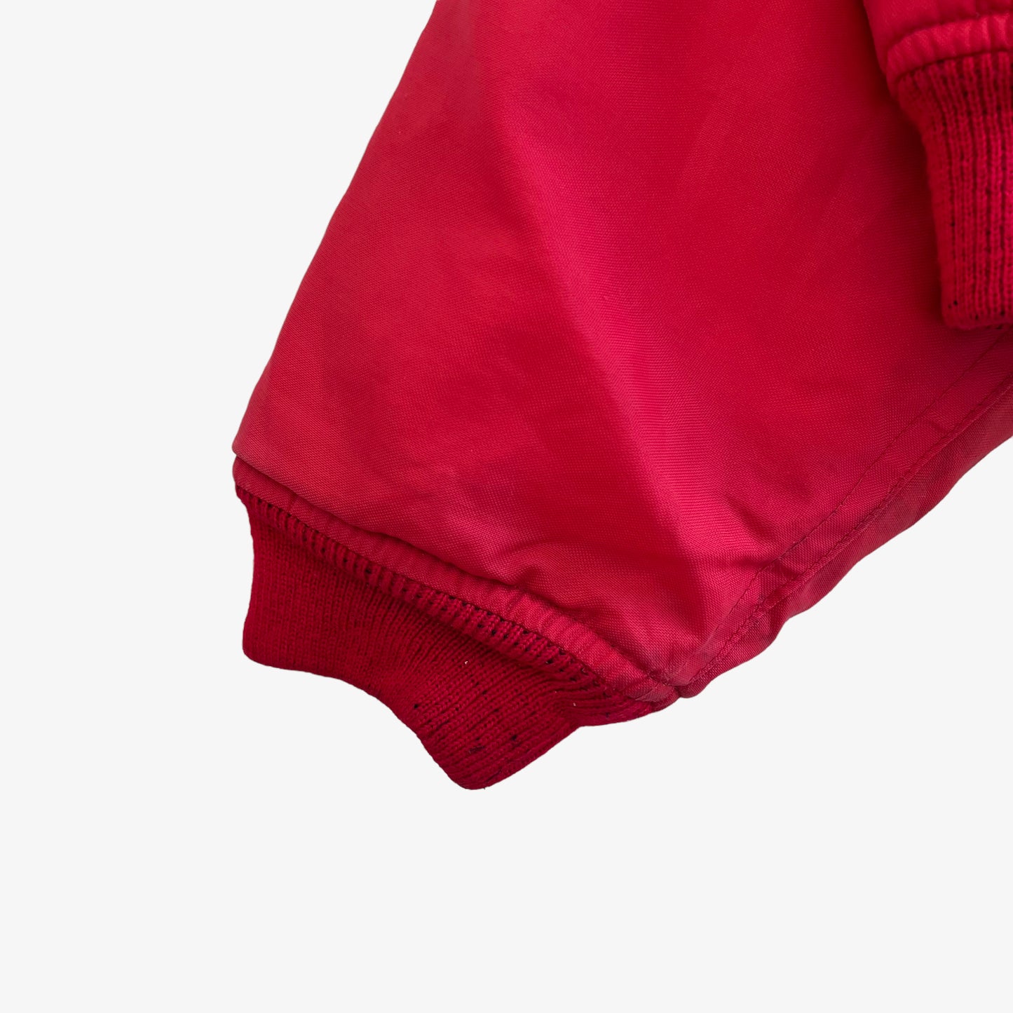 Vintage 90s Mens Last Rebels Red Bomber Jacket With Black Faux Fur Collar Cuff - Casspios Dream