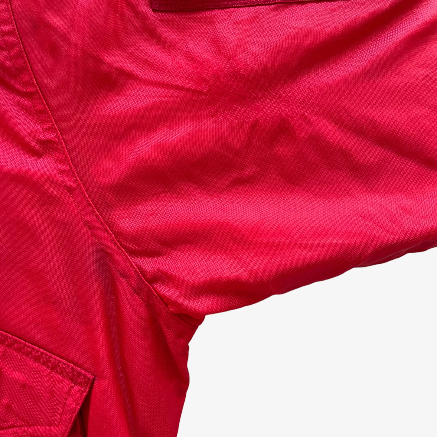 Vintage 90s Mens Last Rebels Red Bomber Jacket With Black Faux Fur Collar Pit - Casspios Dream