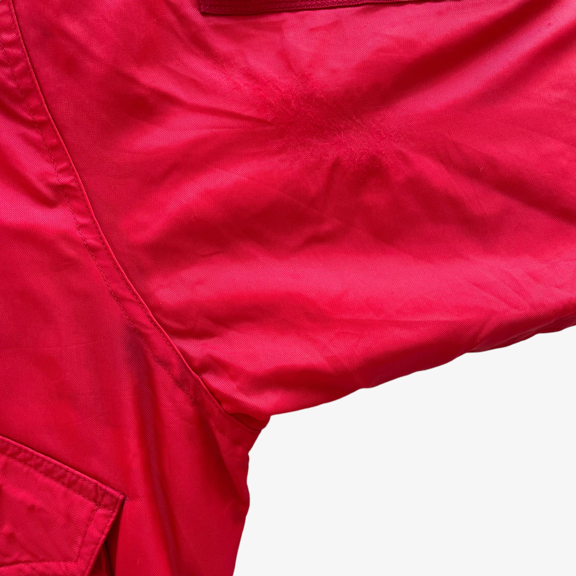 Vintage 90s Mens Last Rebels Red Bomber Jacket With Black Faux Fur Collar Pit - Casspios Dream