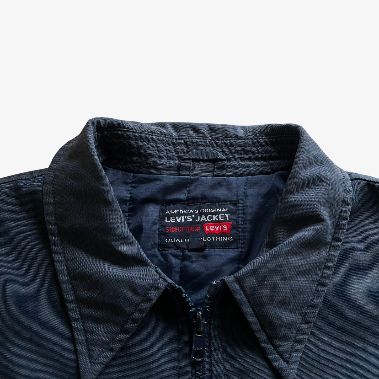 Vintage 90s Mens Levis Navy Workwear Jacket Label - Casspios Dream