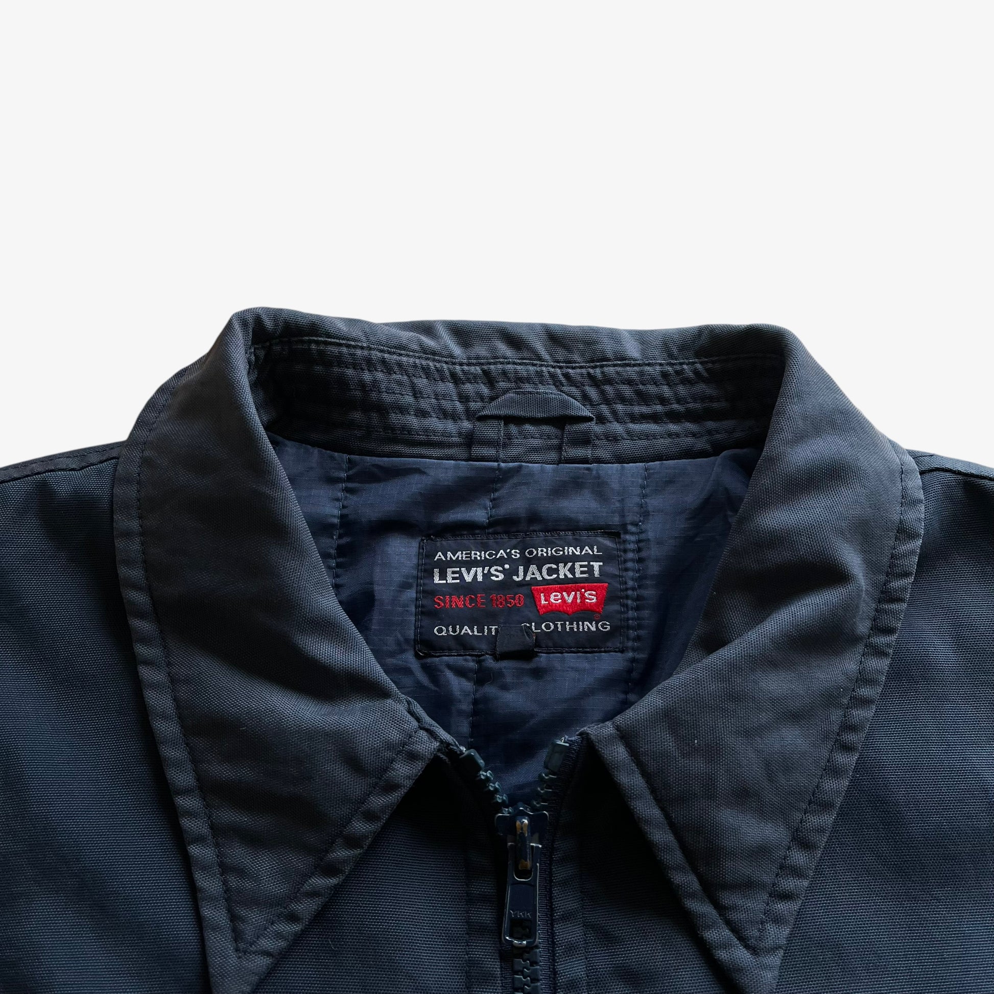 Vintage 90s Mens Levis Navy Workwear Jacket Label - Casspios Dream