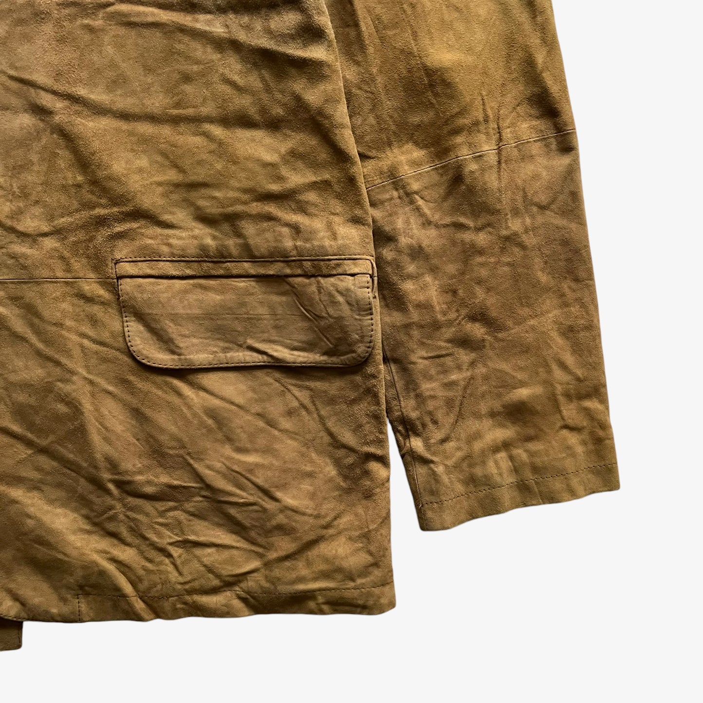 Vintage 90s Mens Marlboro Classics Brown Leather Blazer Pocket - Casspios Dream