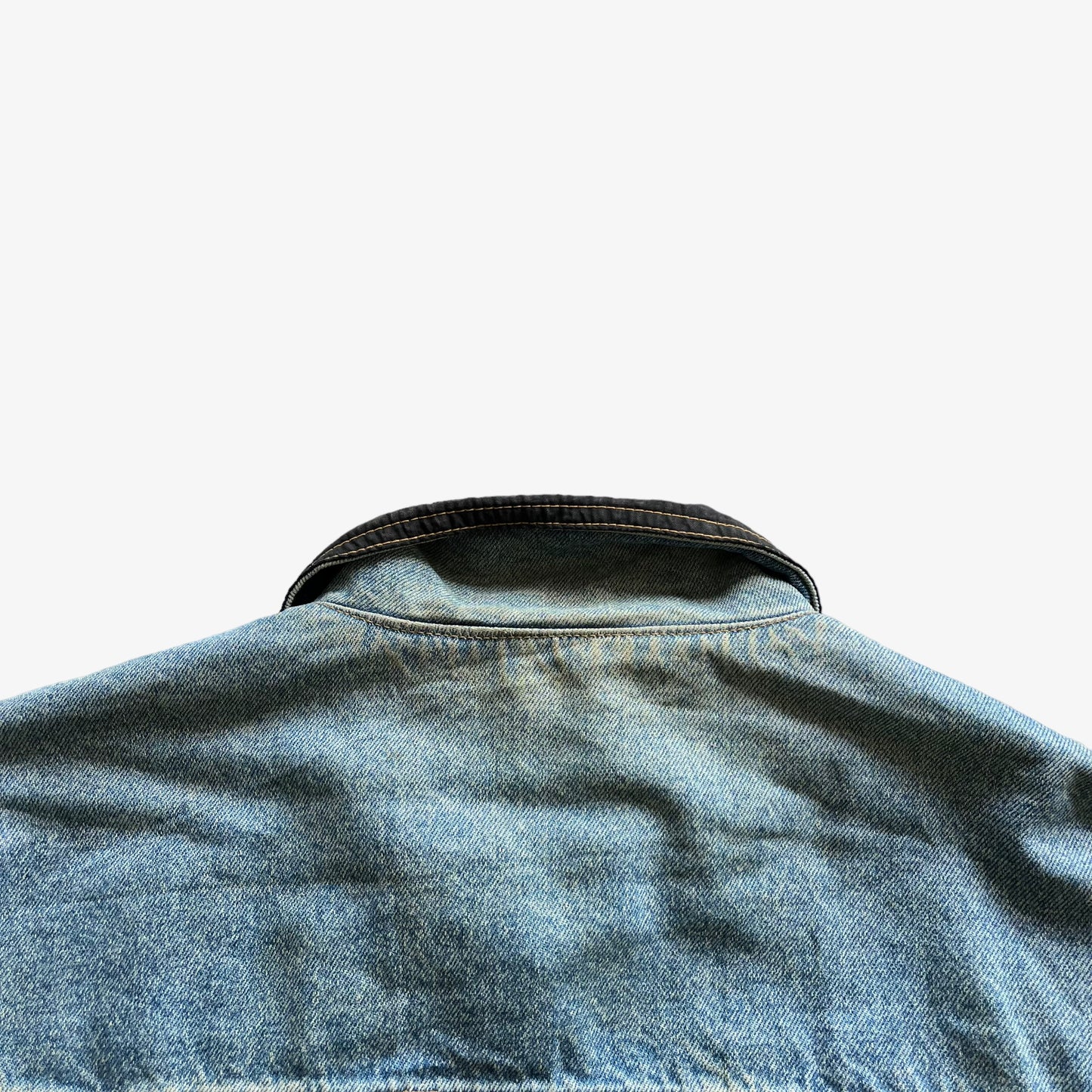 Vintage 90s Mens McColl Reversible Denim Trucker Jacket Collar - Casspios Dream