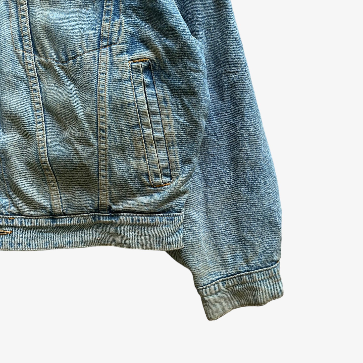 Vintage 90s Mens McColl Reversible Denim Trucker Jacket Hem - Casspios Dream