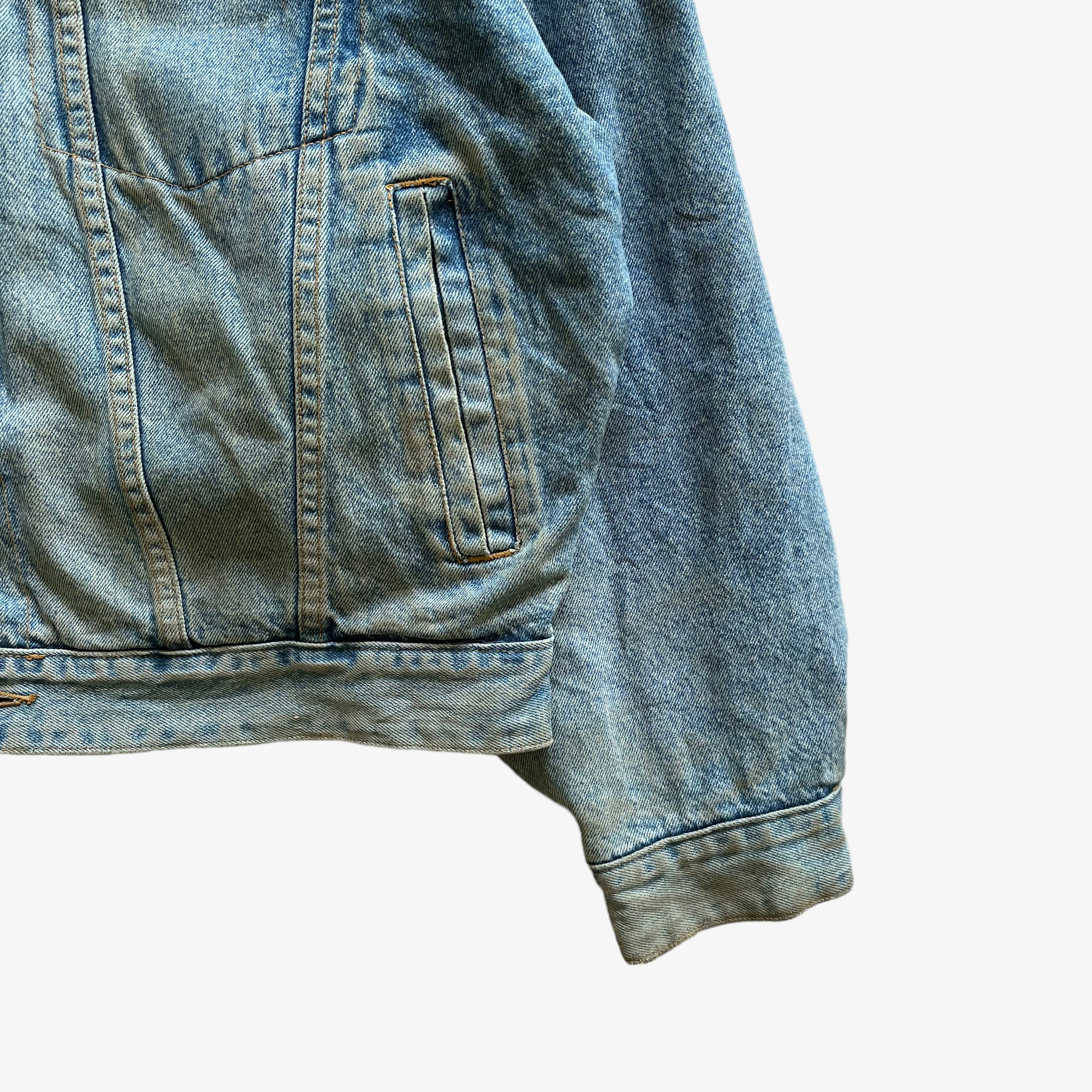 Vintage 90s Mens McColl Reversible Denim Trucker Jacket Hem - Casspios Dream