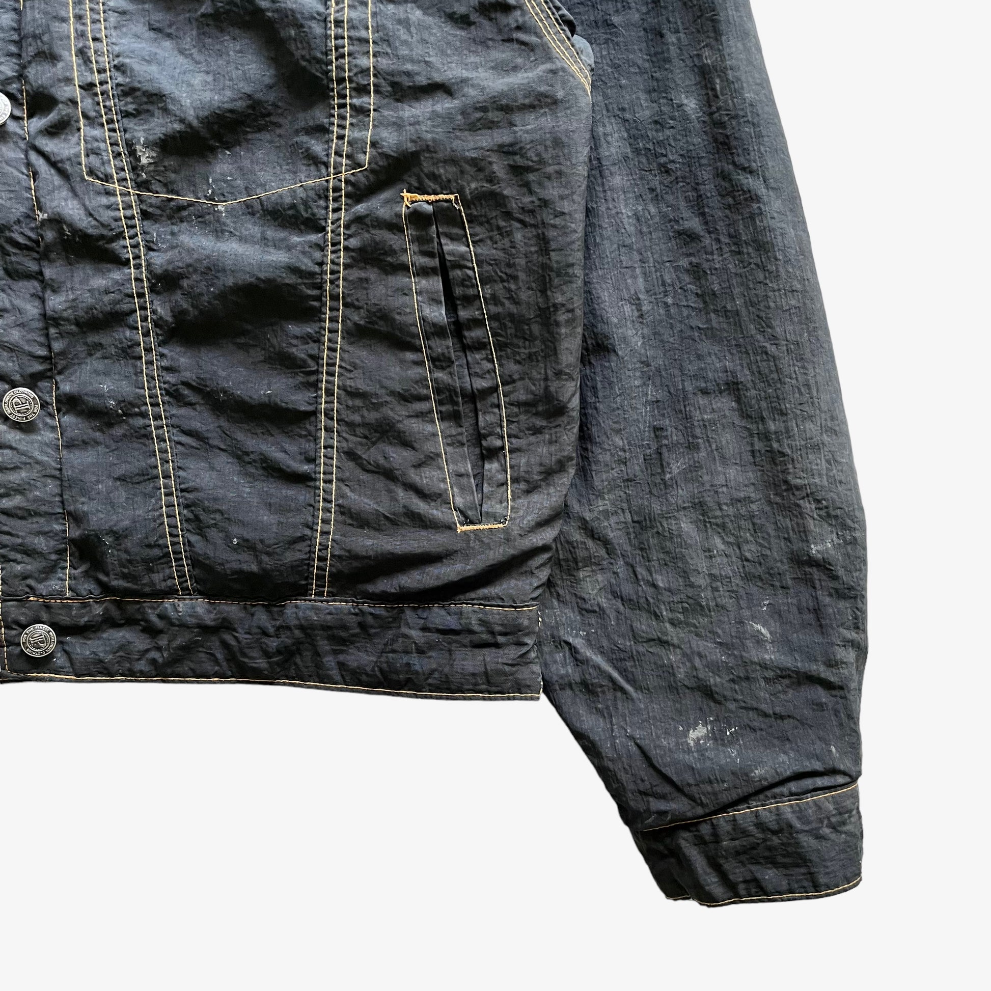 Vintage 90s Mens McColl Reversible Denim Trucker Jacket Reversed Mark - Casspios Dream