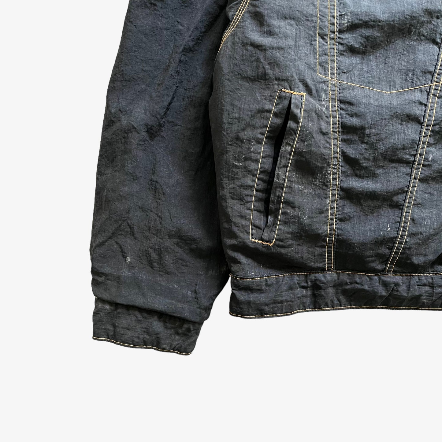 Vintage 90s Mens McColl Reversible Denim Trucker Jacket Reversed Wear - Casspios Dream