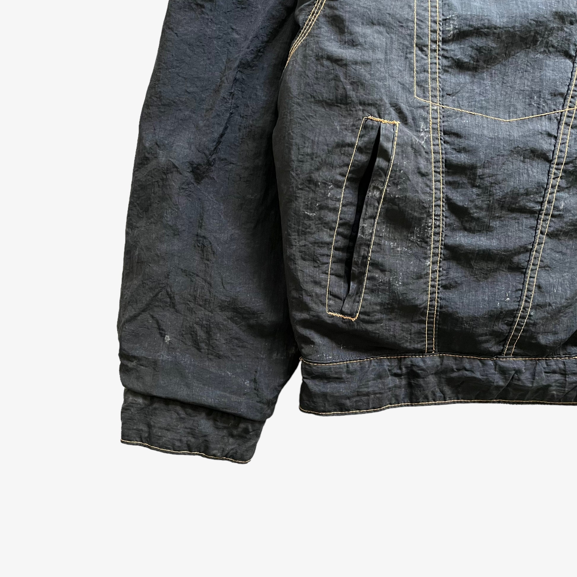 Vintage 90s Mens McColl Reversible Denim Trucker Jacket Reversed Wear - Casspios Dream