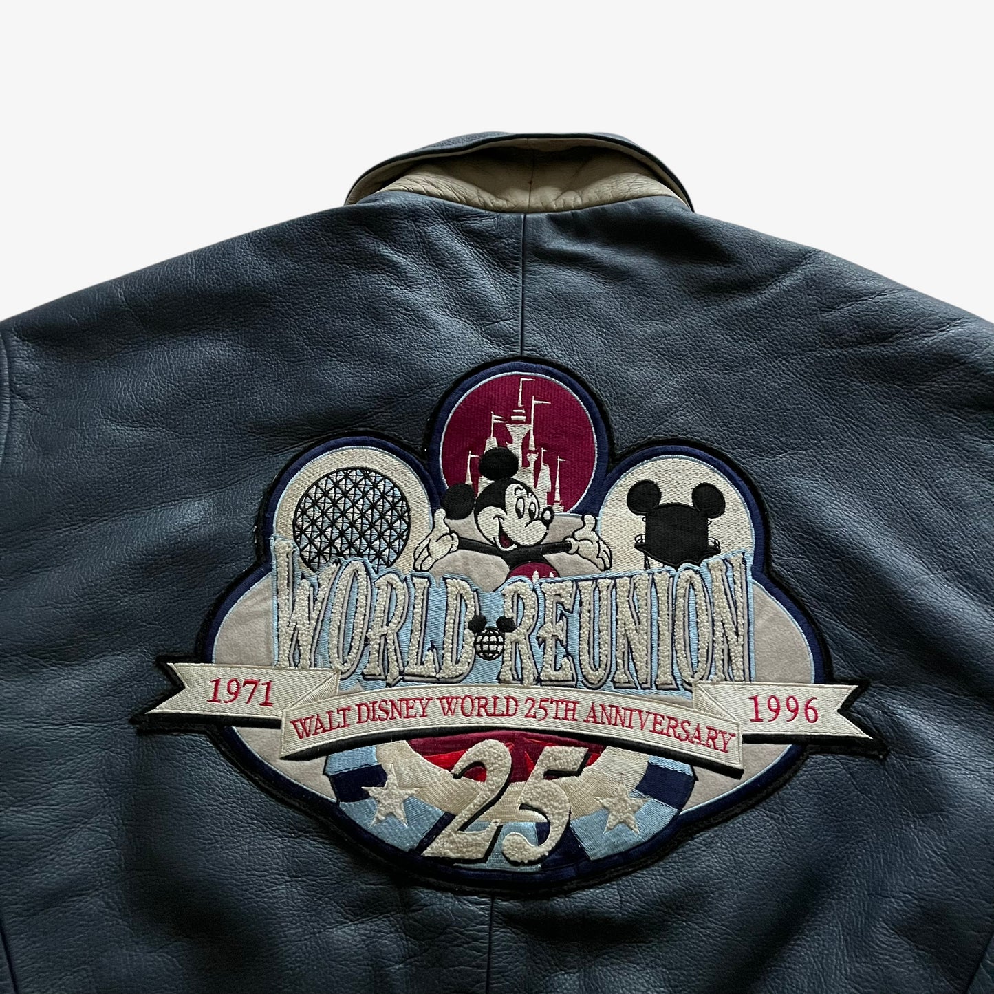 Walt Disney World 25th Anniversary Leather Varsity Jacket