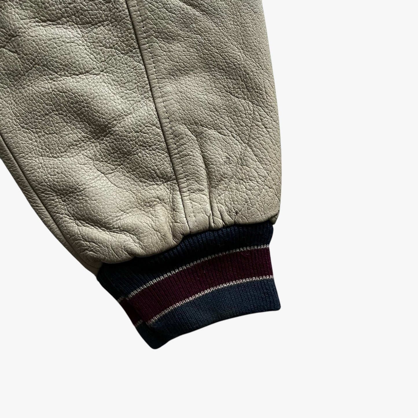 Vintage 90s Mens Mickey Inc Walt Disney World Reunion 25th Anniversary Navy Leather Varsity Jacket Cuff - Casspios Dream