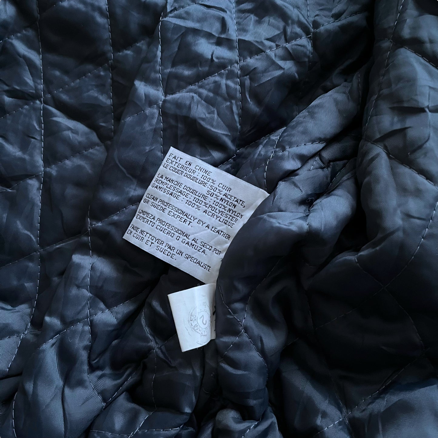 Vintage 90s Mens Mickey Inc Walt Disney World Reunion 25th Anniversary Navy Leather Varsity Jacket Inside Label - Casspios Dream