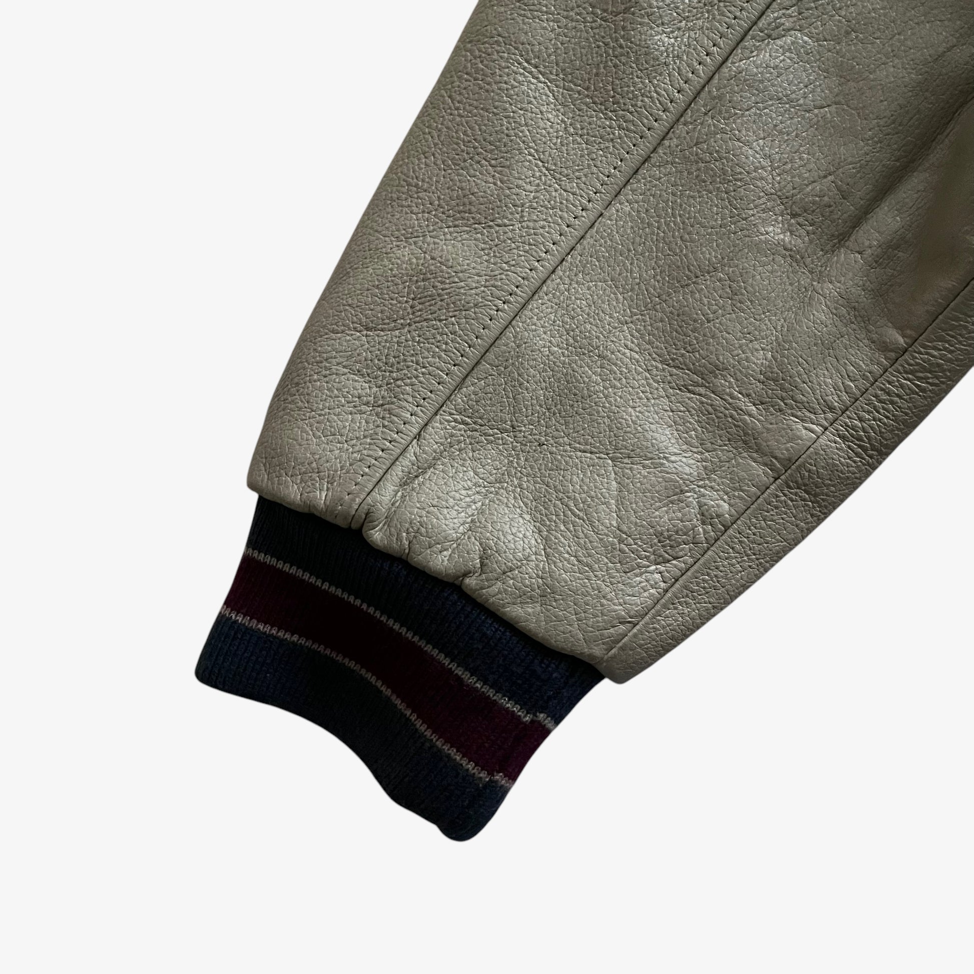 Vintage 90s Mens Mickey Inc Walt Disney World Reunion 25th Anniversary Navy Leather Varsity Jacket Sleeve - Casspios Dream