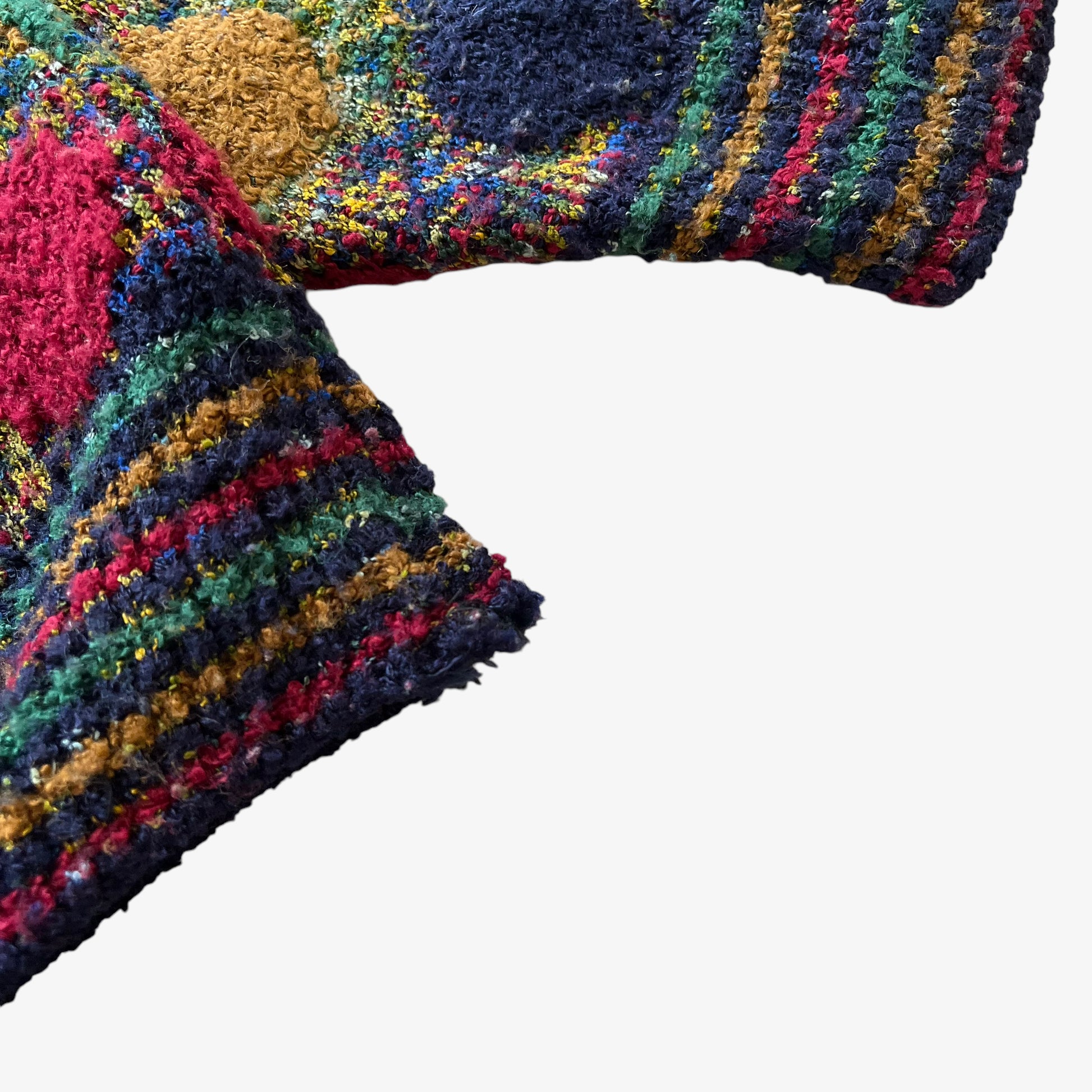 Vintage 90s Mens Missoni Sport Colourful Textured Polka Dot V-Neck Jumper Hem - Casspios Dream