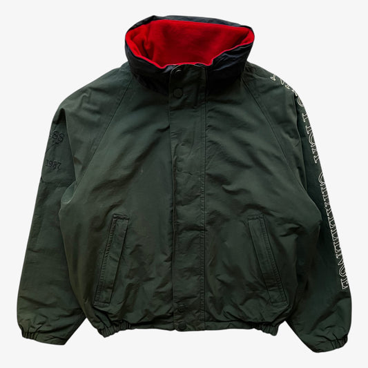 Vintage 90s Mens Nautica Challenge J-Class Reversible Green Sailing Jacket With Foldable Hood - Casspios Dream
