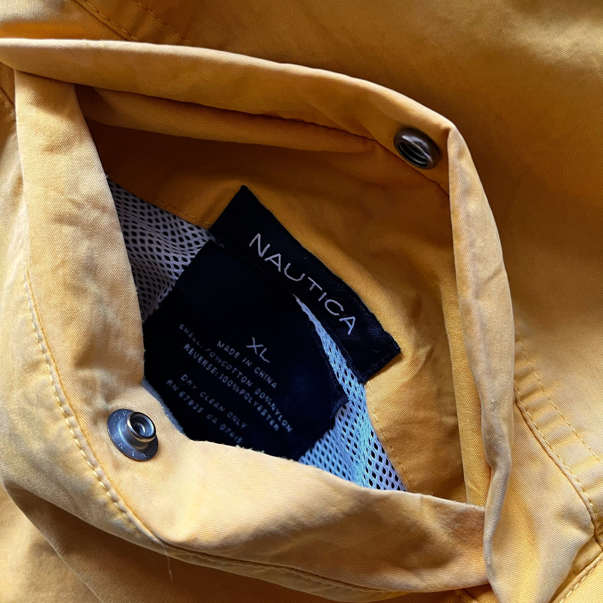 Vintage 90s Mens Nautica Reversible Yellow Sailing And Navy Fleece Jacket Label - Casspios Dream