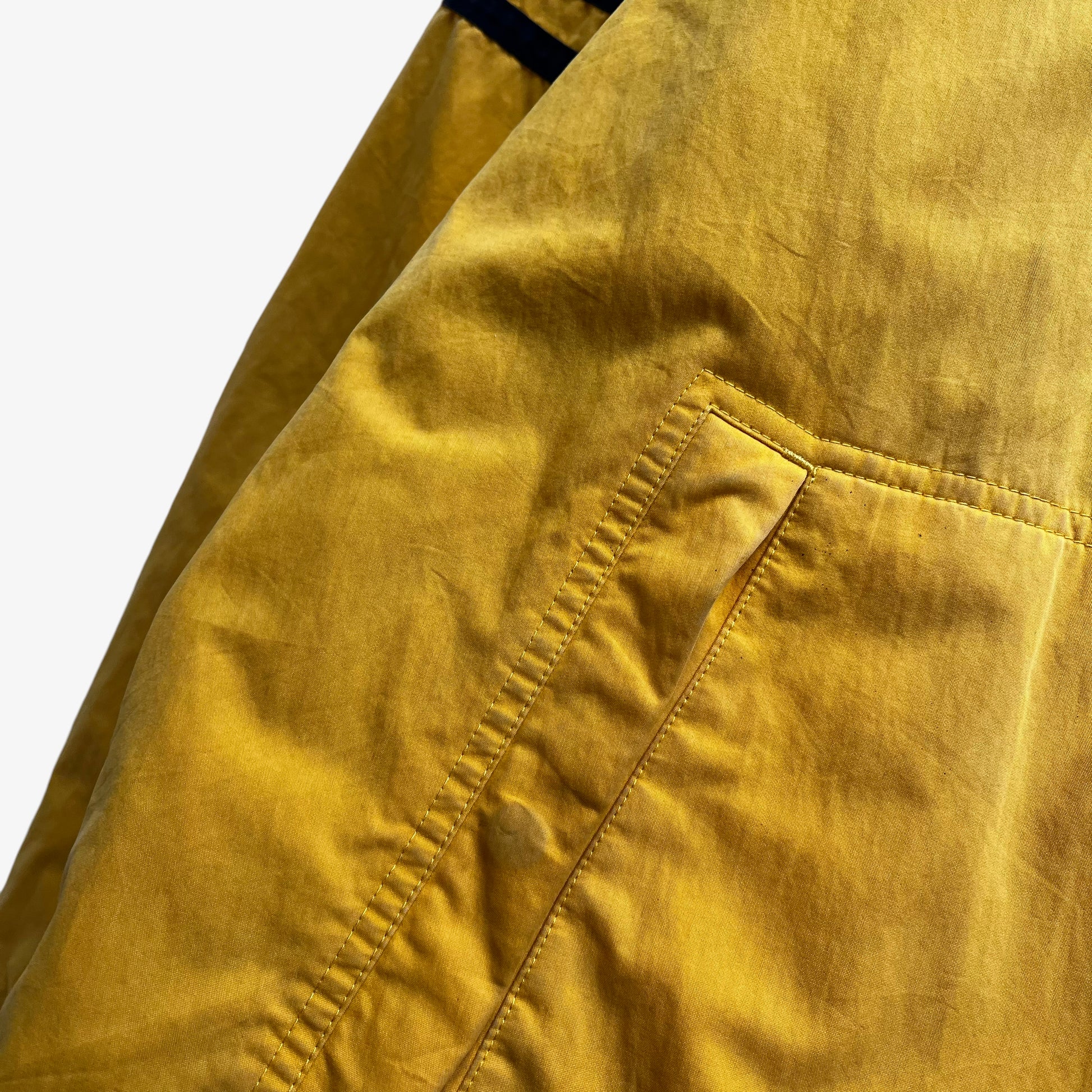 Vintage 90s Mens Nautica Reversible Yellow Sailing And Navy Fleece Jacket Pocket - Casspios Dream