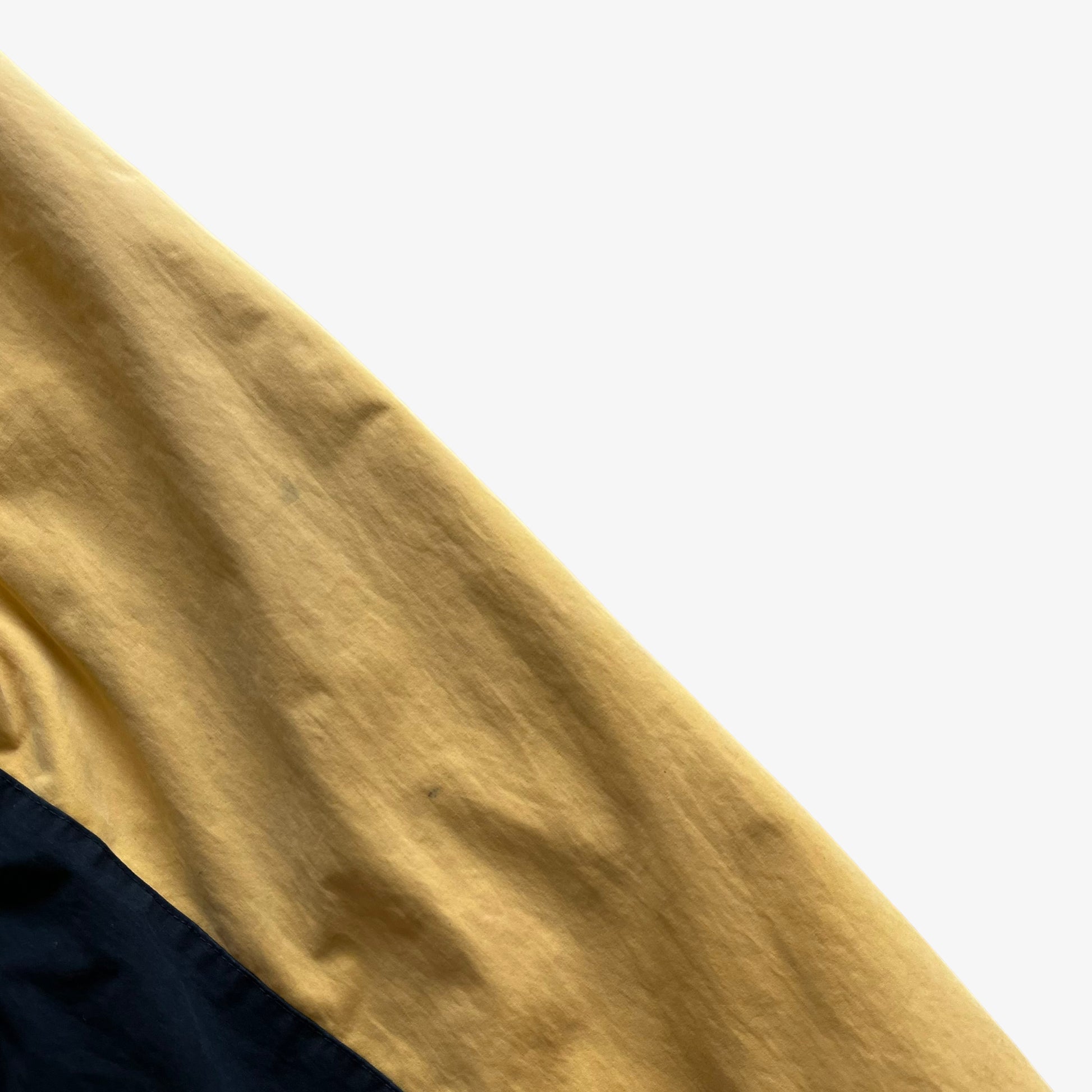 Vintage 90s Mens Nautica Reversible Yellow Sailing And Navy Striped Fleece Jacket Sleeve - Casspios Dream