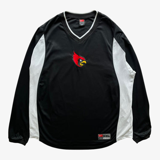 Vintage 90s Mens Nike University Of Louisville Cardinals Long Sleeve Black V-Neck Jersey - Casspios Dream