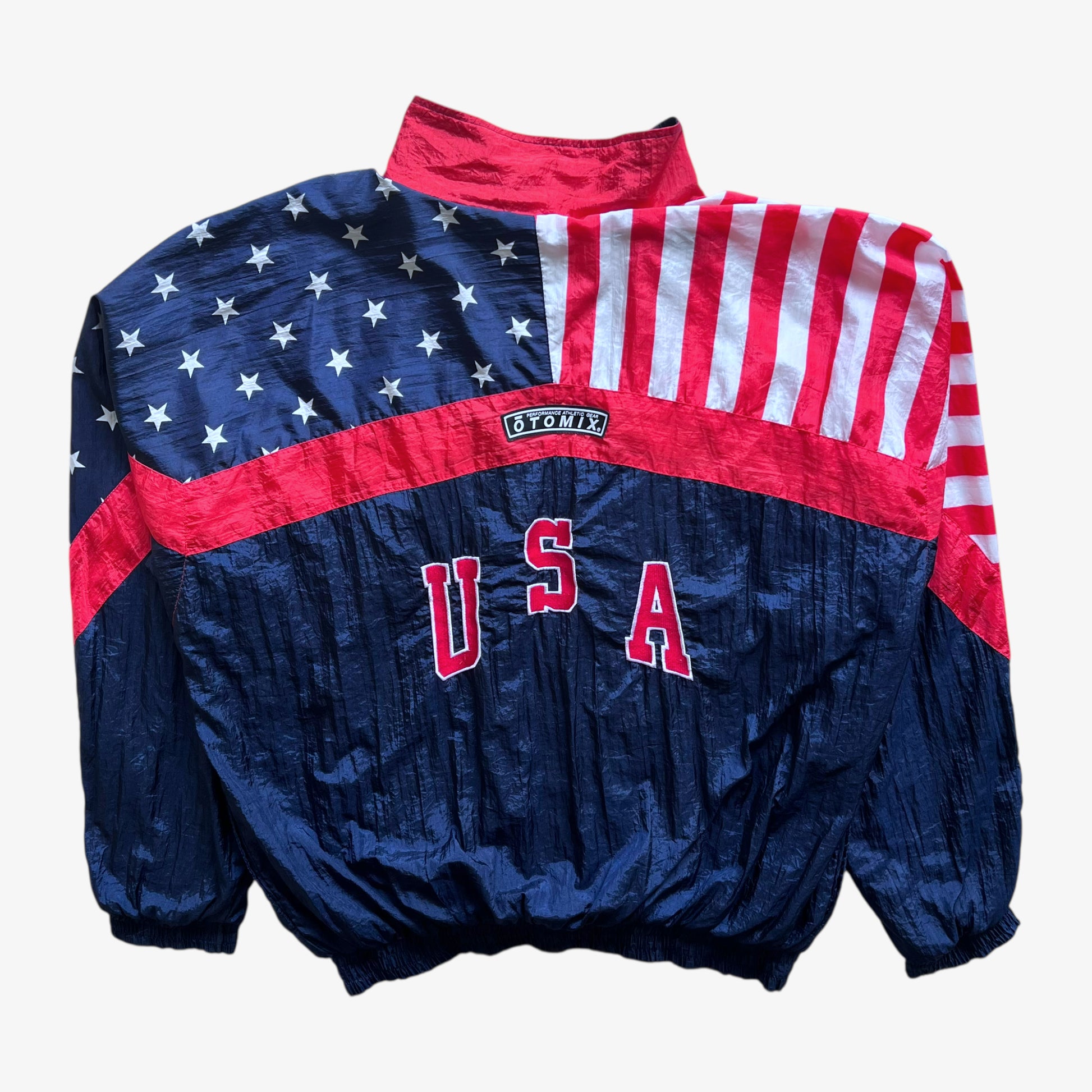 Vintage 90s Mens Otomix USA Olympic Track Jacket With Back Embroidered Spell Out America - Casspios Dream