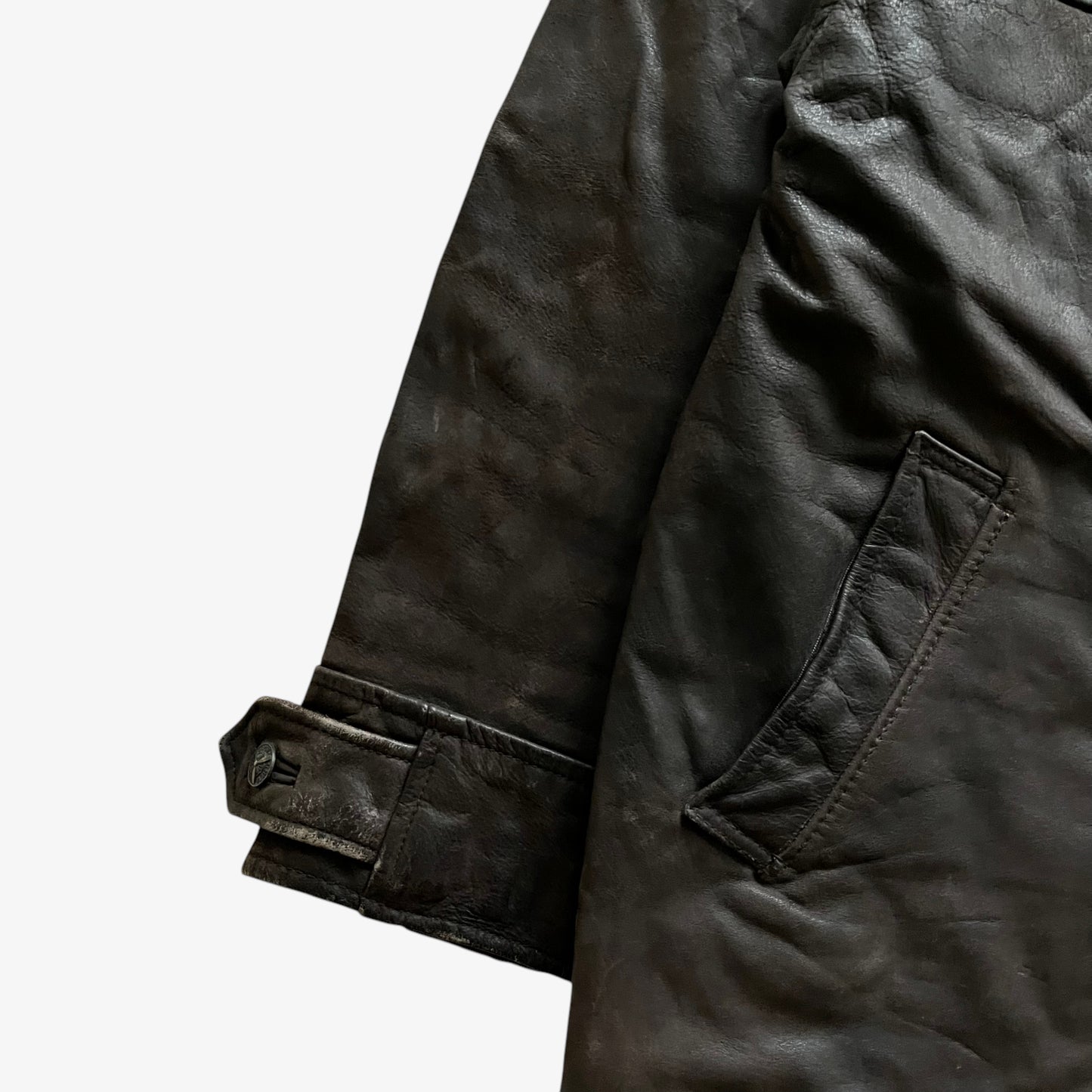 Vintage 90s Mens Pall Mall Dark Brown Leather Pilot Jacket With Faux Fur Collar Sleeve - Casspios Dream