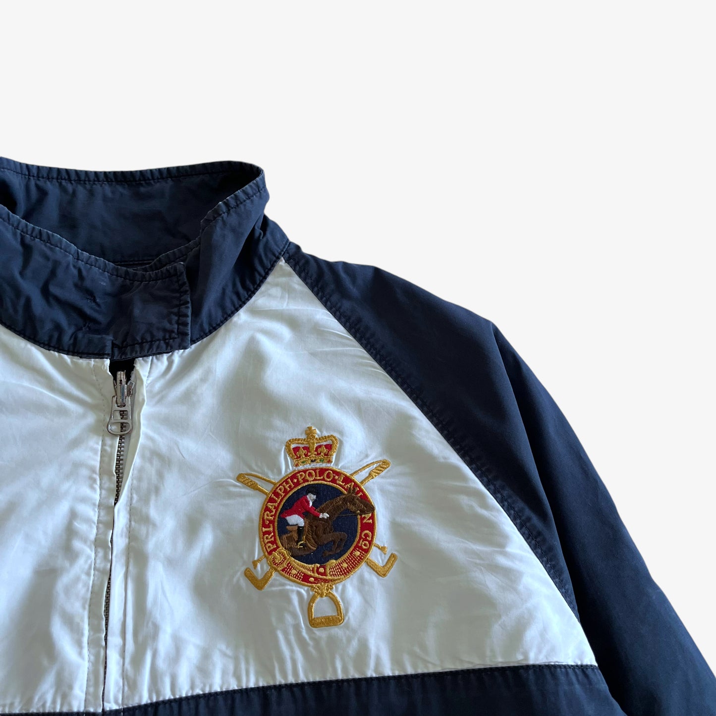 Vintage 90s Mens Polo Ralph Lauren MMIX Mercer Classic Hunter Jumper Team Reversible Jacket Badge - Casspios Dream