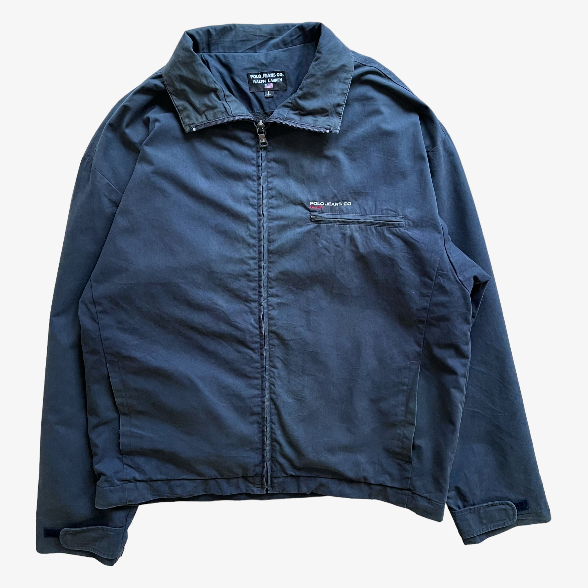 Vintage 90s Mens Ralph Lauren Polo Jeans Co RL67 Faded Navy Workwear Jacket - Casspios Dream