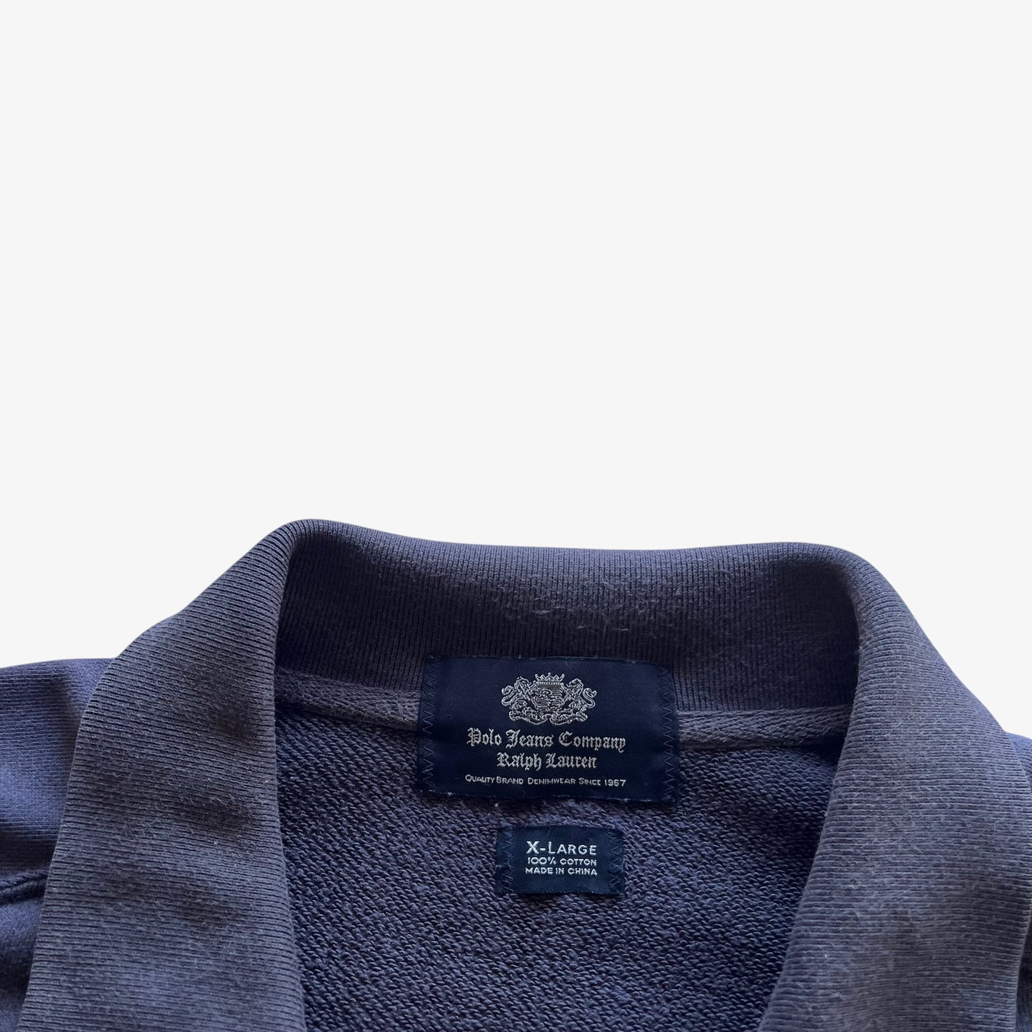 Vintage 90s Mens Ralph Lauren Polo Jeans Company Faded Grey Jacket Label - Casspios Dream