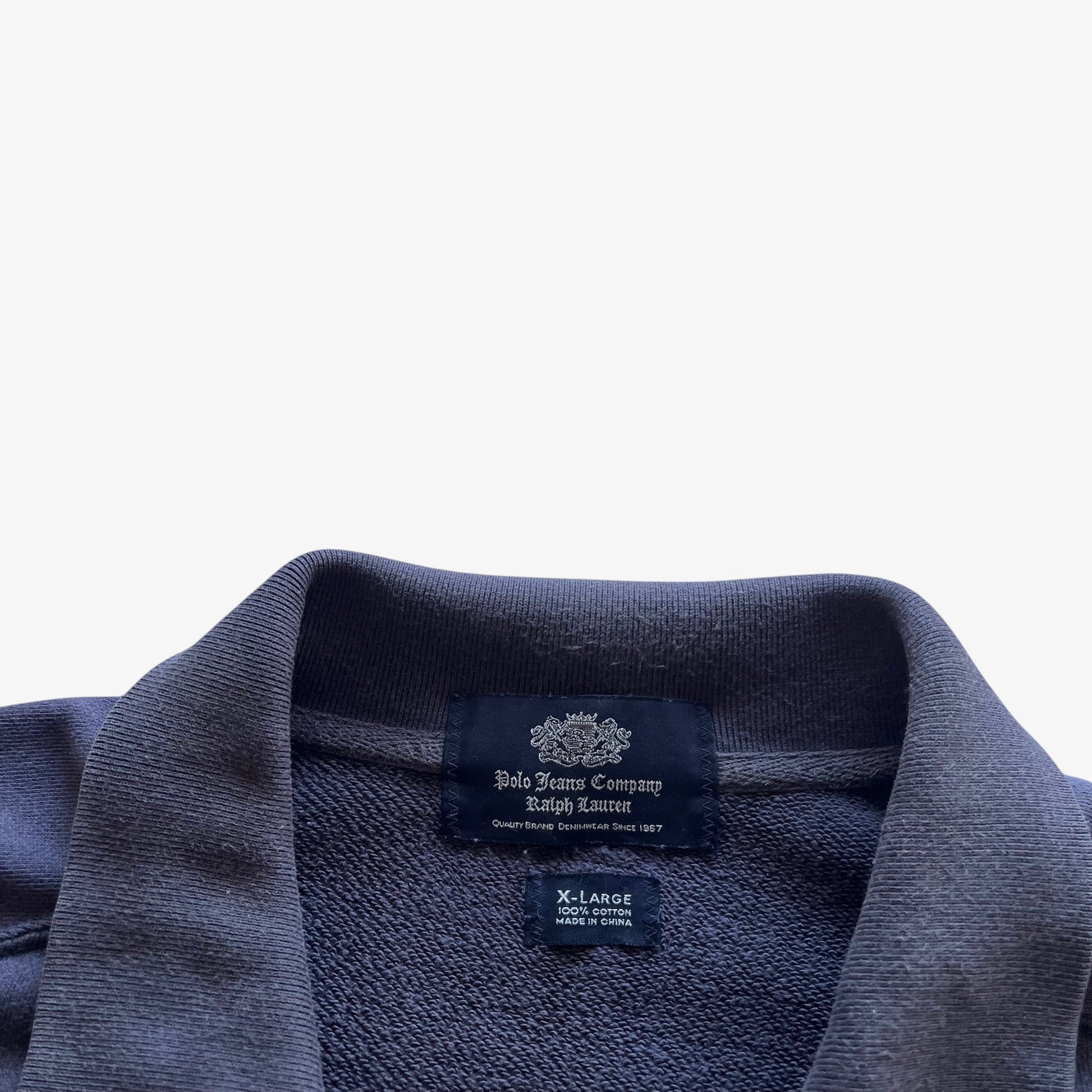 Vintage 90s Mens Ralph Lauren Polo Jeans Company Faded Grey Jacket Label - Casspios Dream