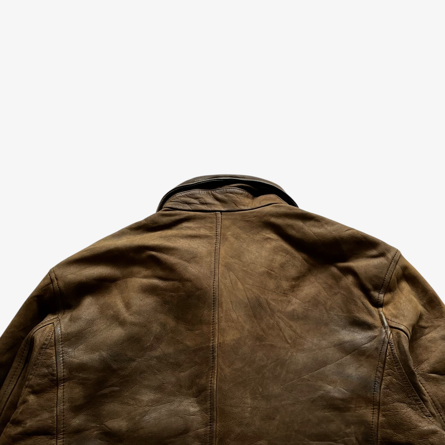 Vintage 90s Mens Redskins Brown Leather Jacket R Collection Collar - Casspios Dream