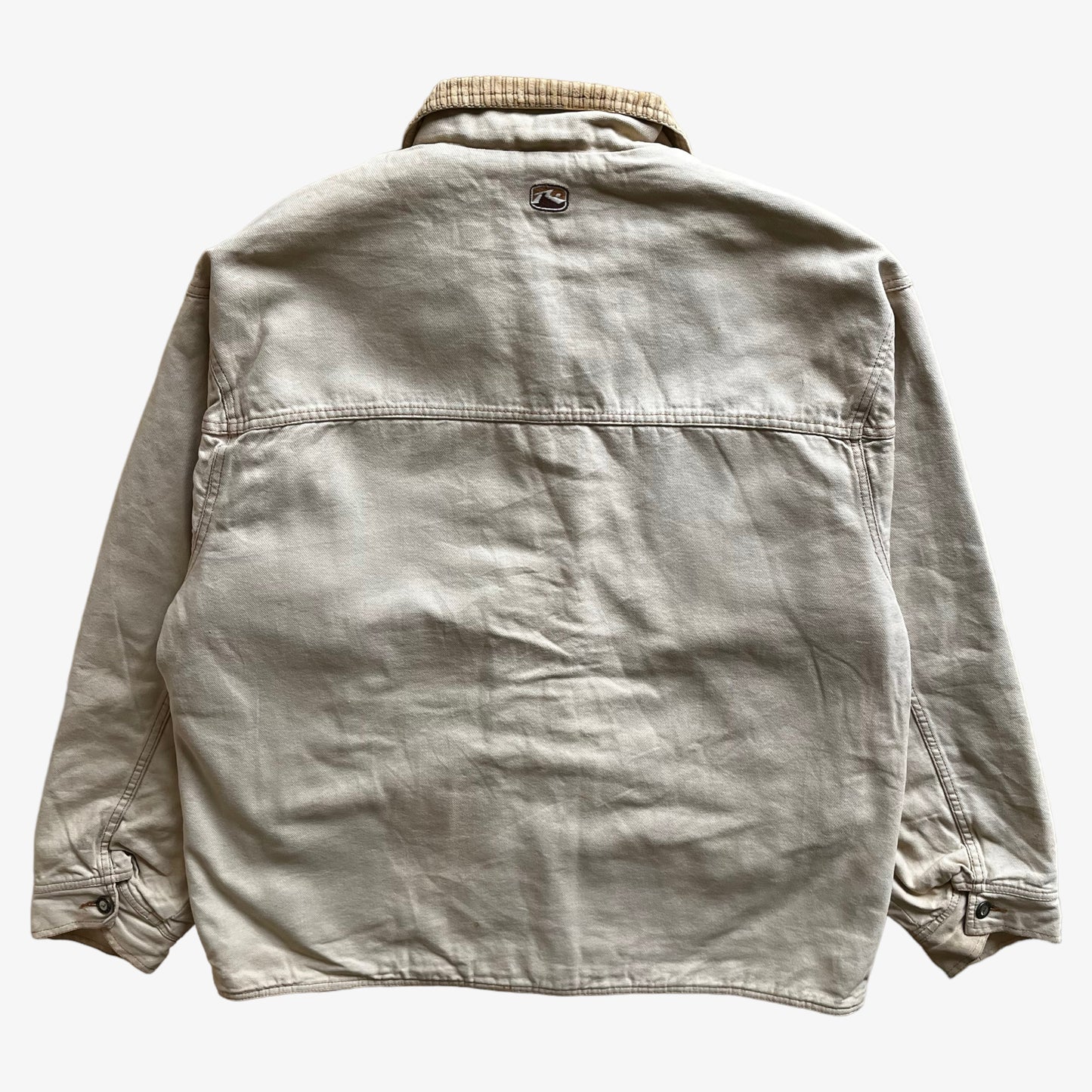 Vintage 90s Mens Rusty Workwear Jacket With Corduroy Collar Back - Casspios Dream