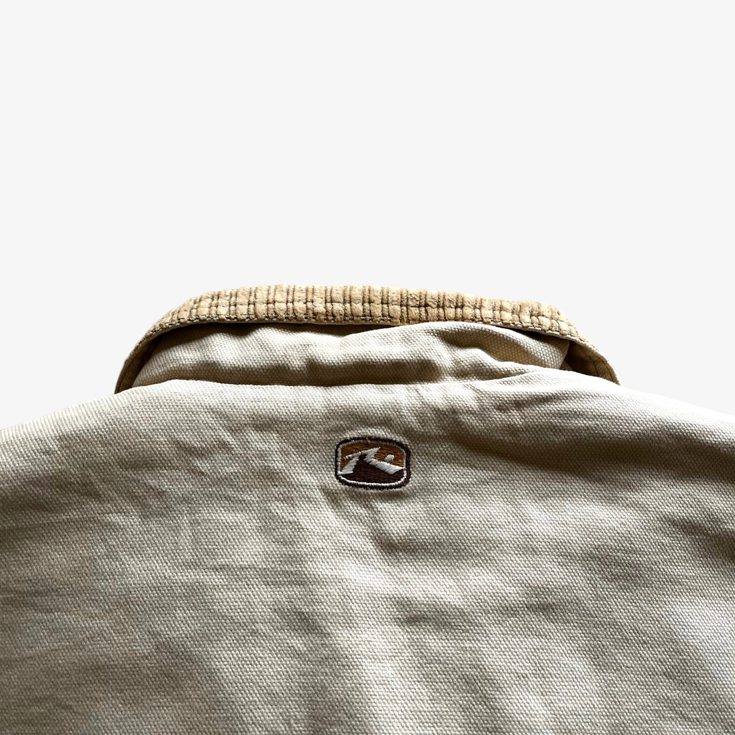 Vintage 90s Mens Rusty Workwear Jacket With Corduroy Collar Back Logo - Casspios Dream