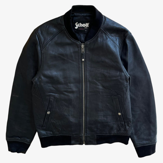Vintage 90s Men's Schott NYC Black Leather Jacket - Casspios Dream